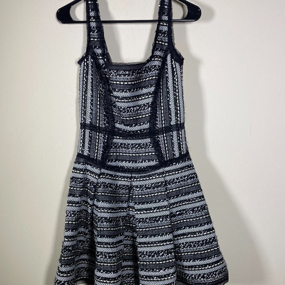 Milly Women's Embroidered Lace Black Sleevless Cocktail Dress 2 Fit & Flare!